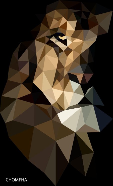 Полигональная фигура лев