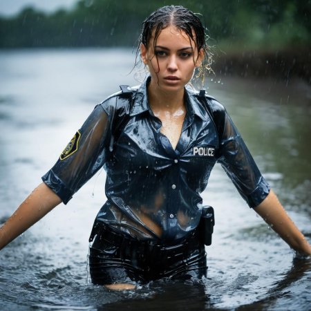 Красивая девушка под дождем