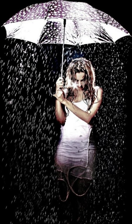 Девушка под дождем