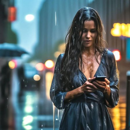 Девушка под дождём