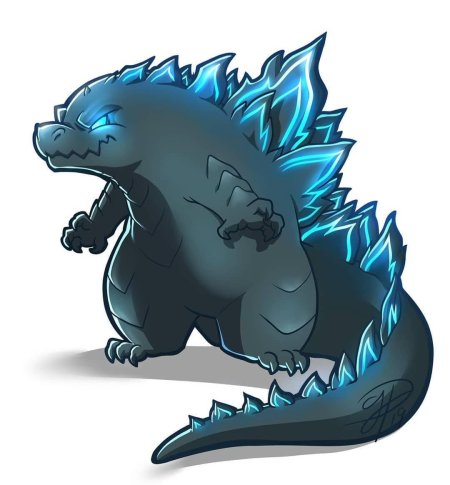 Годзилла арт милый