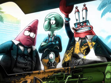 Губка боб и патрик гангстеры