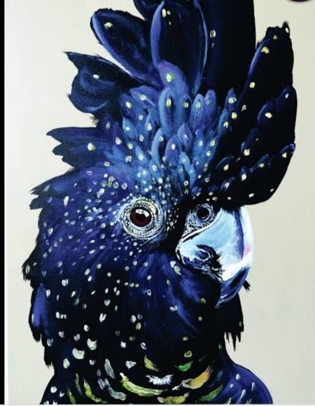 Картина акрилом попугай