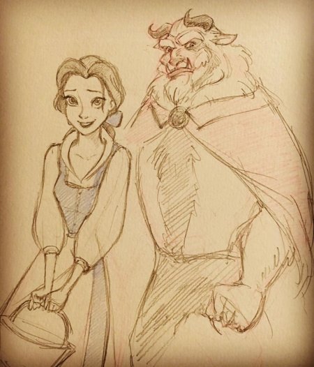 Красавица и чудовище рисунки