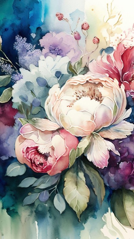 Акварельные цветы