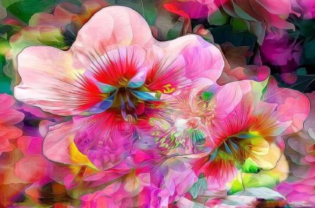 Цветы на холсте