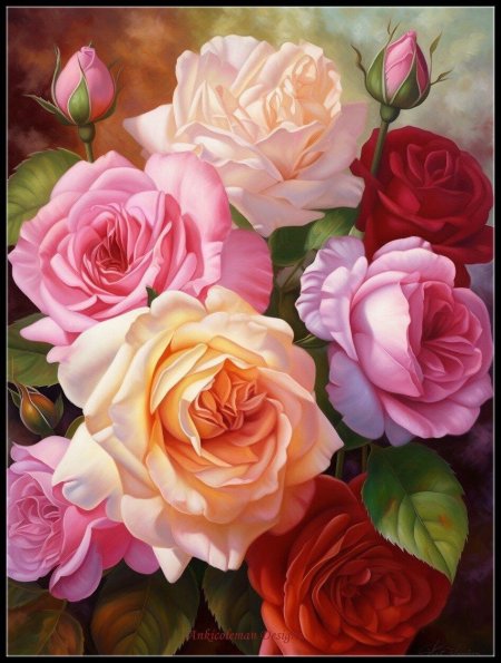 Картины розы