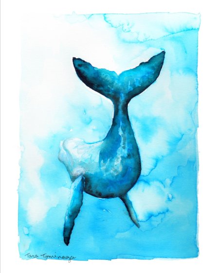 Кит акварель