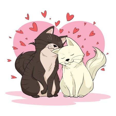 Котики любовь мультяшные