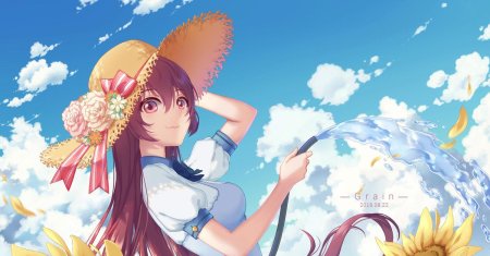 Аниме девушка лето