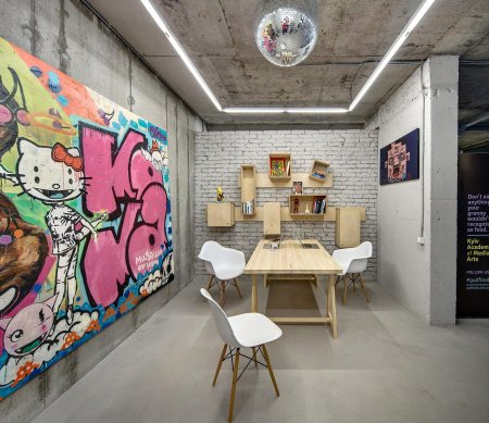 Граффити в интерьере лофт