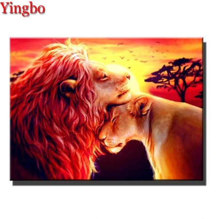 Картина лев и львица