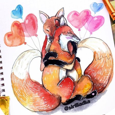 Лиса с сердечком