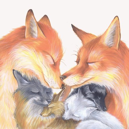 Лисичка с лисятами