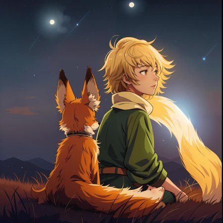 Мальчик лис арт