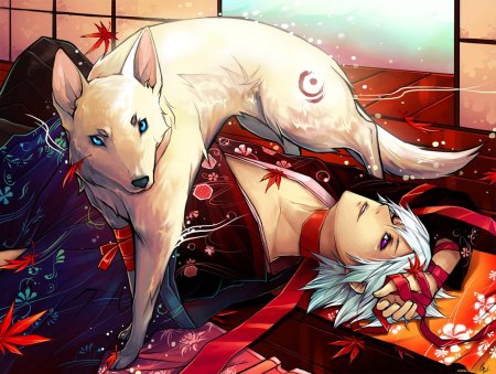 Кицунэ волк парень