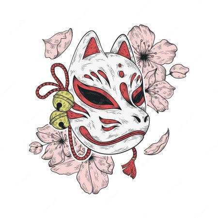 Маска кицунэ вектор