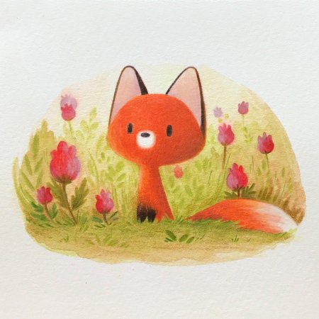 Милый лисенок арт