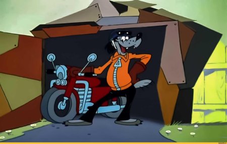 Ну погоди волк на мотоцикле