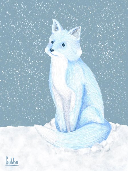 Песец живопись