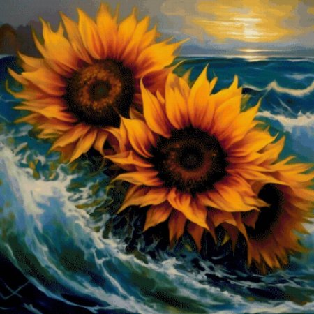 Алмазная мозаика подсолнухи 40х50