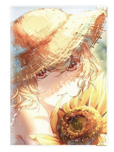 Аниме девушка с подсолнухами