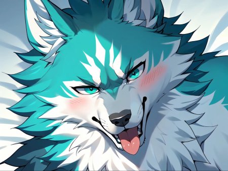 Пушистый волк арт