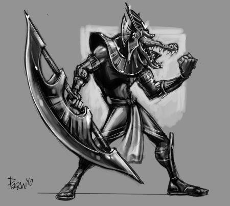 Тату эскиз анубис