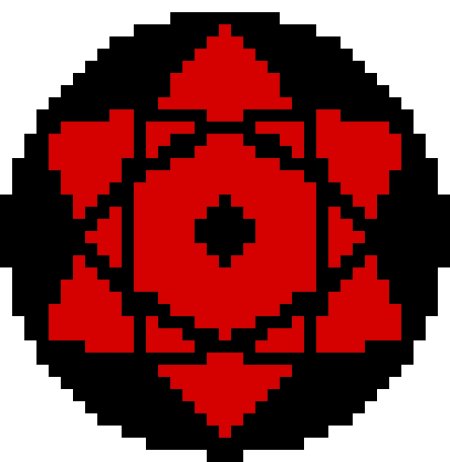 Шаринган итачи пиксель арт