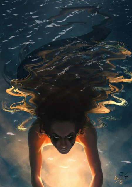 Девушка под водой арт