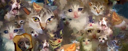 Милые котики много