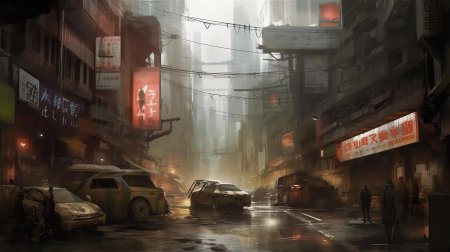 Sci fi art город киберпанк антиутопия