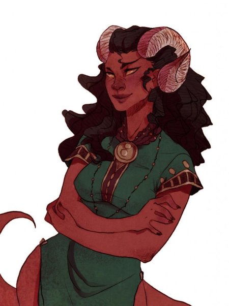 Тифлинг бард девушка