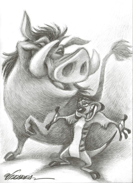 Тимон и пумба эскиз