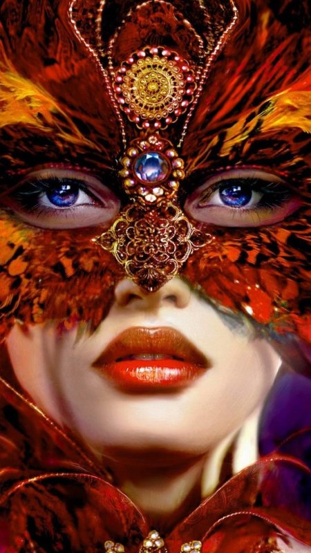 Девушка в карнавальной маске