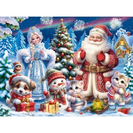 Новогодние пазлы для детей