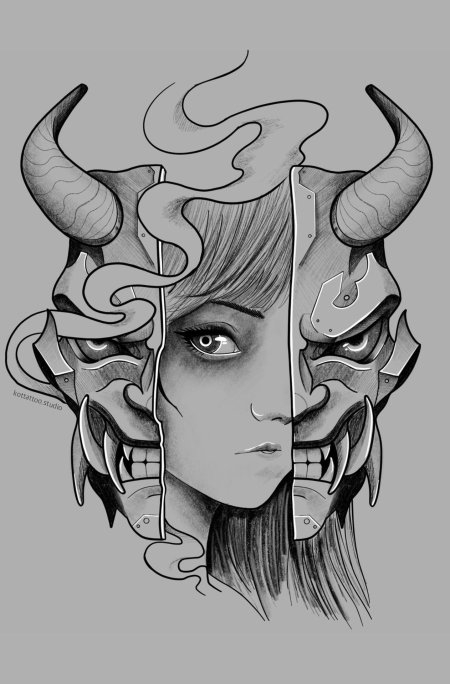 Тату эскизы девушки демоны