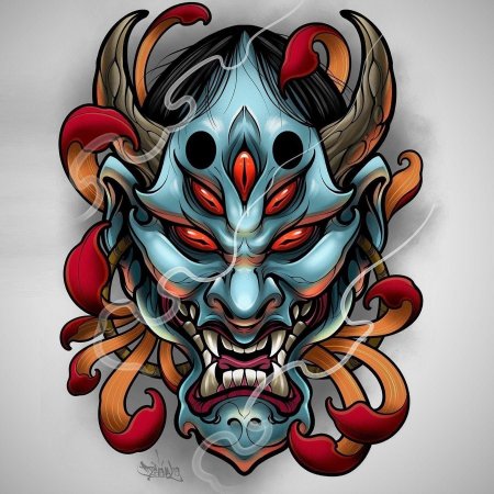 Маска hannya демон