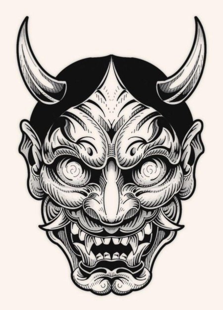 Маска они эскиз тату