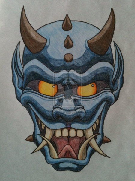 Японская маска демона ханья