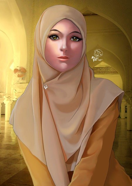 Рисунок девушка в хиджабе