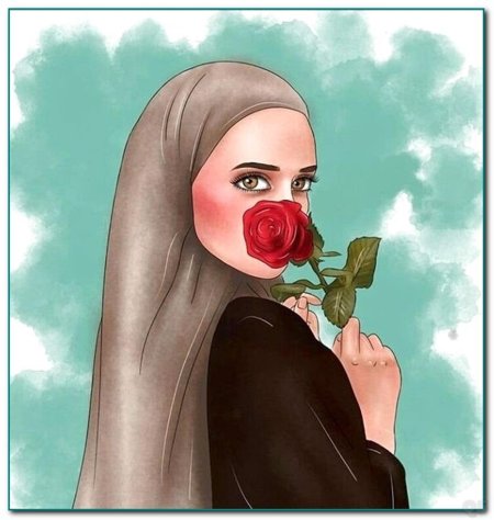 Рисунок девушка в хиджабе