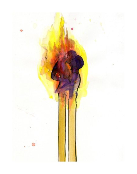 Две спички горят