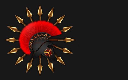 Спартанский шлем на черном фоне