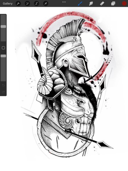 Эскиз тату спартанец