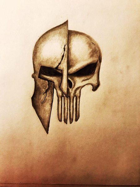 Тату череп карателя