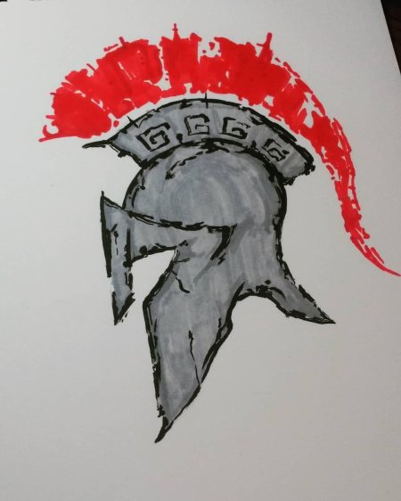 Шлем спартанца тату
