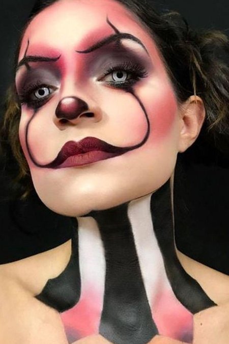 Макияж на хэллоуин для девушек клоун