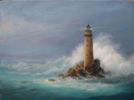 Маяк картина маслом