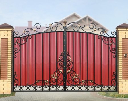 Кованые ворота мпа олимпия с8